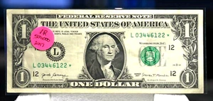 VERY RARE 2017 $1.00 STAR NOTE  LOW RUN 500K GOOD CONDITION LOOK **** - Picture 1 of 2