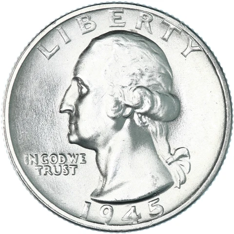 1945 S Washington Quarter 90% Silver Choice BU US Coin See Pics A577 Cover