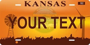 Kansas Sunrise Personalized Custom License Plate Car Motorcycle Bike - Picture 1 of 2