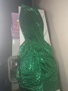 Adult Metallic Hologram Shiny Mermaid Skirt Costume Role Play - Green - Picture 1 of 3