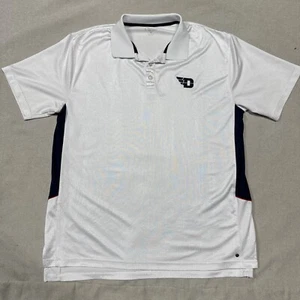 Dayton Flyers Polo Shirt Men’s Large White Blue 3 Buttons Short Sleeve XL - Picture 1 of 12