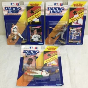 3x 1992 Kenner Startaufstellung mit Poster FELIX JOSE DAVID JUSTICE CRAIG BIGGIO - Bild 1 von 5