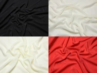 Crepe de Chine 100% Seide Bluse Seidenkleid Schal Nachtkleid Silk Stoff Uni  - Bild 1 von 2