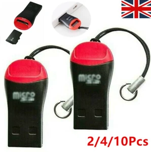 2x-10x Mini USB 2.0 Micro SD SDHC TF Flash Memory Card Reader Adapter For Laptop - Picture 1 of 8