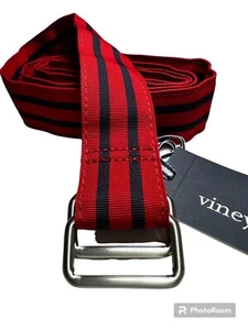 Vineyard Vines Men’s Double Stripe D-Ring Belt.Red.SZ.L.NWT - Picture 1 of 2