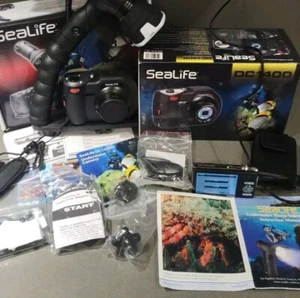 sealife dc1400 camera and sealife sl980 housing and light W/ Boxes, Manuals - Picture 1 of 24