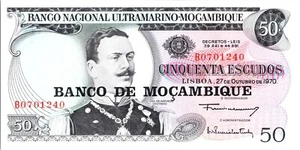 Mozambique 1970 - 50 Escudos con sobreimpresión - Lote #5092 - Imagen 1 de 2