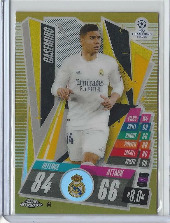2020-21 Topps Chrome Match Attax Casemiro Gold Refractor /50 Real Madrid C.F. - Image 1 of 2
