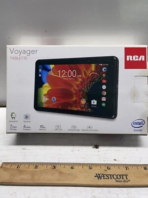 RCA Voyager 7" Black Tablet 16GB 4 Core Android 6.0 RCT6873W42 Front Camera - Image 1 of 4
