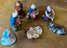 Vintage Nativity Set Italy Jesus Mary Joesph 3 Kings Chalk Plaster Christmas