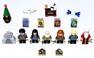 Lego Harry Potter Advent Calendar Minifigure Lot w/ Crest Tiles Portrait Owl - Picture 1 of 7