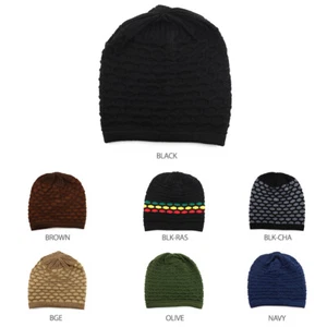 Deep Shell Dreadlock Jamaica 100% Cotton Oversized Rasta Knit Beanie - FREESHIP - Picture 1 of 22