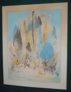 SERGE FERAT lithograph "Paysage avec Agriculteurs" ca. 1935 ROULLIER Chicago - Picture 1 of 5