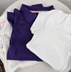 Wonder Nation/Izod Lot Of 3 White & Purple Polo Shirts School Uniforms Sz 14/16 - Picture 1 of 8