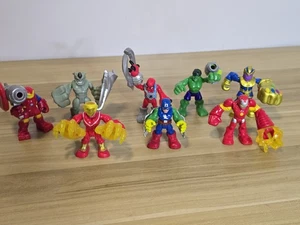 Marvel Playskool Super Hero Squad Figures X8 spiderman, falcon, captain america - Picture 1 of 13