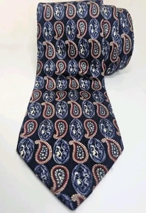 Vintage Paolo Gucci Italy Men's Blue & Burgundy Paisley Silk Neck Tie - Picture 1 of 5