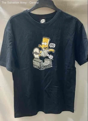 Camiseta Pullover Gráfica Cuello Redondo Manga Corta Negra Los Simpson Para Hombres Talla L Foto 1 de 4