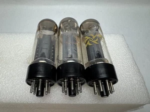 China 6CA7/EL34 Triplet (3). Black Base. Double Foil Getters. Tested - Picture 1 of 6