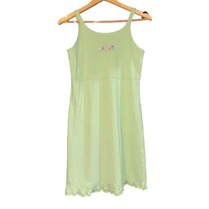 Vintage Fresh Produce Midi Dress Girls 7-14 Fish Ruffle Sleeveless Green Beach  - Picture 1 of 7