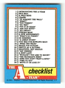 1983 Topps A-Team 66 Checklist CL BXCP56 - Picture 1 of 2