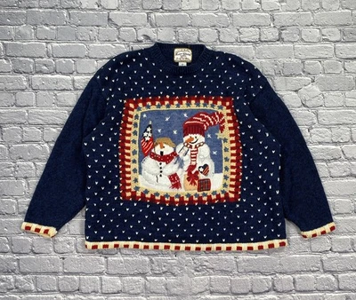 Suéter de Navidad Vintage Reliquia Coleccionables Mujer 3XL Muñeco de Nieve Patriótico Y2K Foto 1 de 4