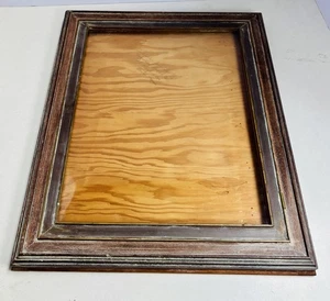 Antique Wood Frame Hinged Glass Top Fits 11x14 - Picture 1 of 5