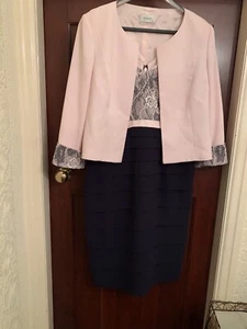 LADIES CONDICI MOTHER OF BRIDE GROOM SPECIAL WEDDING NAVY PINK OUTFIT SIZE 18 UK - Picture 1 of 3