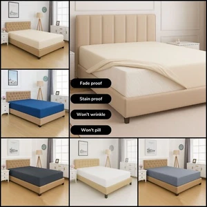 Extra Deep Fitted Bed Sheets 25Cm Luxury Microfiber Plain Bedding Pillow Cases - Picture 1 of 38