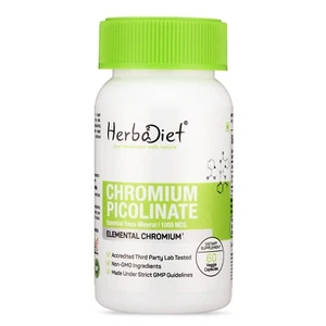 Chromium Picolinate Capsules - 1000 mcg/serving - Carbohydrate, Fat Breakdown - Picture 1 of 4