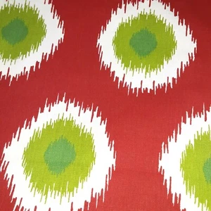 Raw Ikat Material/ Fabric Red White Gumdrop & Spring Green 4yards total. NOTE  - Picture 1 of 4