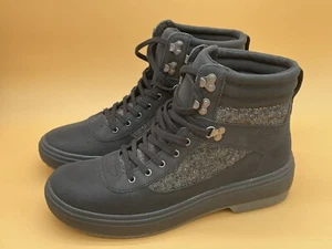 Size 11 Merrell Women Holly 2 Lace Waterproof Boots Black Grey Lace Up - Picture 1 of 7
