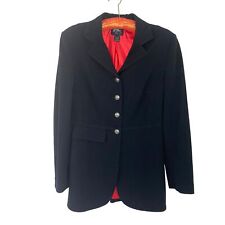 Goode Rider Womens Show Jacket Black Size 10 Red Lining Button Front Back Vents