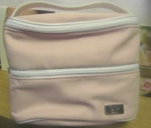 Bolsa de maquillaje 100% genuina CDior Beauty 2 compartimentos ~ Elige color rosa o blanco - Imagen 1 de 4