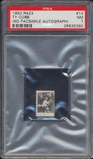 1950 R423 Strip Card Ty Cobb #14 HOF Tigers PSA 7 NM