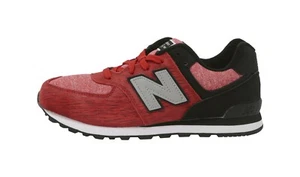 New Balance 574 Big Kids Running Shoes Sneakers KL574BEG - Red/Black - Picture 1 of 6