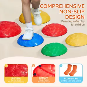 Kids Balance Stepping Stones - 6 PCS Sensory Obstacle Course | Fun Indoor & Outd - Picture 1 of 10