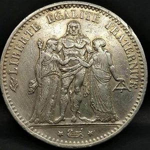 5 FRANCS HERCULE 1876 K BORDEAUX ARGENT 900‰ FRANCE / SILVER - Picture 1 of 2