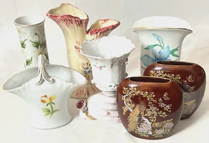 Mixed Lot of 7 Vintage Made in Japan Porcelain and Ceramic Vases. - Picture 1 of 10