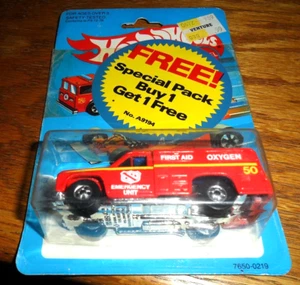 VINTAGE 1982 RARE PACK HOT WHEELS RESCUE TEAM #23 EMERGENCY SQUAD TRUCK # 7650 - Picture 1 of 4