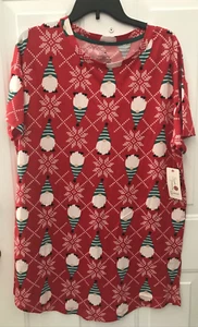 Secret Treasures Red Gnome Snowflakes Sleep Shirt -Women's Size Small/Medium NEW - Picture 1 of 2