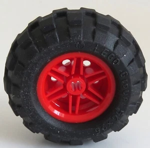 LEGO Technic-Reifen / Tire 56 x 26 (Ballon) mit Felge, rot # 56145c02 - Bild 1 von 3
