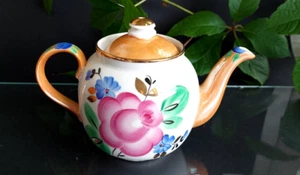 URSS soviético ruso pintado a mano porcelana dorada tetera fábrica Dulevo Años 80 - Imagen 1 de 6