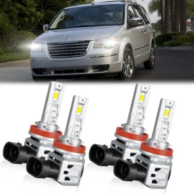 4件装LED大灯高+低光束灯泡适用于克莱斯勒Town & Country 2008-2016套件 — 第 1/4 张图片