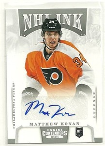2013/14 Panini Contenders Hockey Matthew Konan NHL Ink Autographed Card
