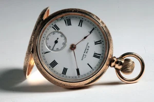 18K Gold 1904 Lady Waltham Open Face pocket watch gold hands very good condition - Picture 1 of 12