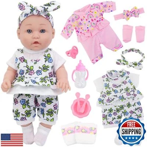 Ecore Fun 12 Inch Baby Doll with Clothes and Accessories,16 Pcs Reborn Alive - Picture 1 of 5