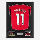 Framed Rasmus Hojlund Signed Manchester United Shirt Home 2023-24 [Modern]