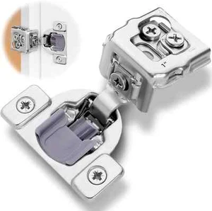 2er Pack 1" Overlay Soft Close Schrankscharniere für Küchenschränke - Satin Nickel - Bild 1 von 4