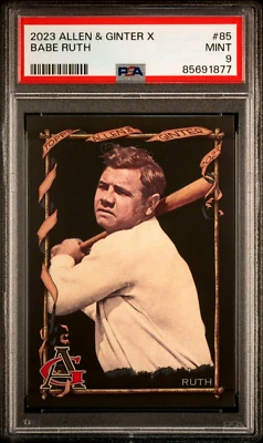 2023 Topps Allen & Ginter X Babe Ruth Trading Card #85 PSA 9 MINT Black Border - Image 1 of 2