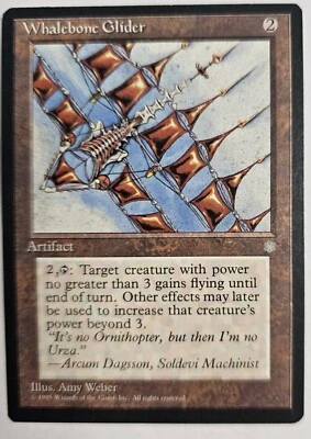 MTG Magic The Gathering Card Whalebone Glider Artifact Ice Age 1995 - Image 1 of 2